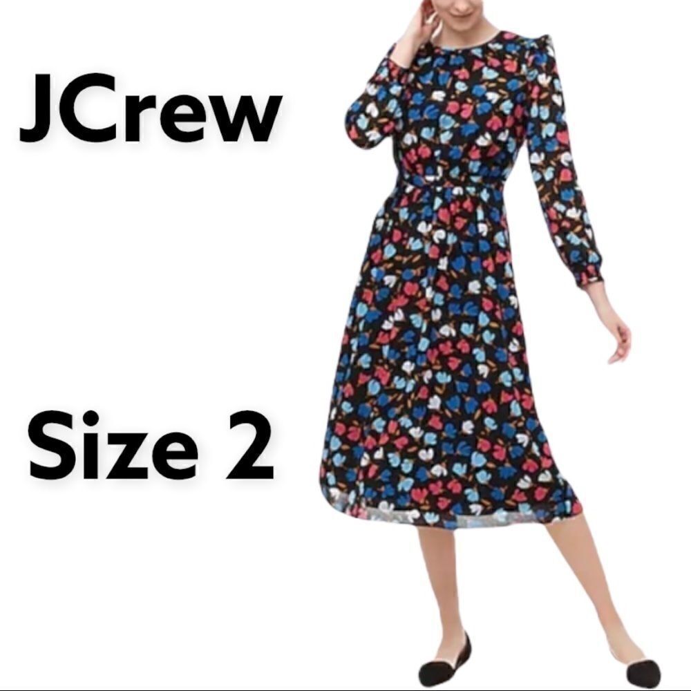NWT JCrew floral long sleeves dress 2